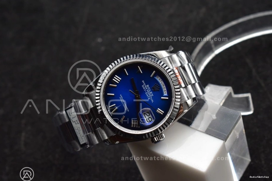 on Best Edition Steel 904L Blue V5 QF DayDate President SS Roman 680 Chic Dial Faded Bracelet Weight) 36 (Gain vr3255 0422